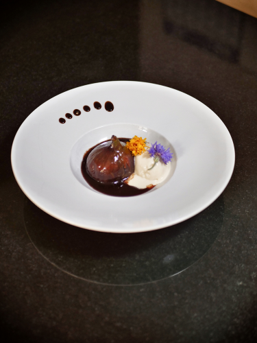 Figues Rôties au miel Marsala & Glace au miel &Mascarpone